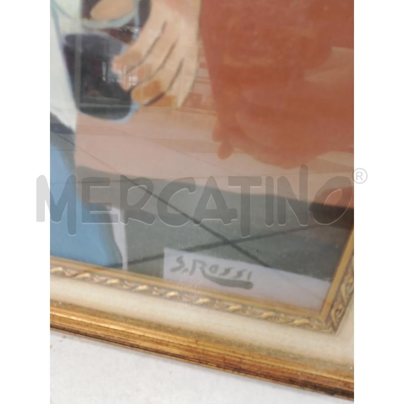 QUADRO UOMO CON FIASCO 50X40 | Mercatino dell'Usato Salerno fratte 2