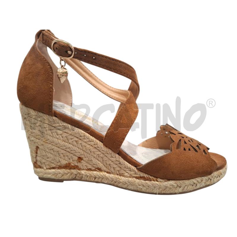 SANDALI DONNA CAMOMILLA ZEPPA MARRONI N. 38 | Mercatino dell'Usato Salerno fratte 1