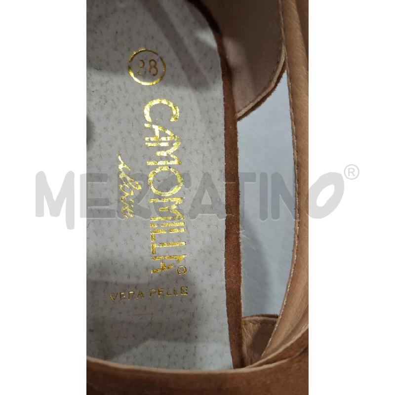 SANDALI DONNA CAMOMILLA ZEPPA MARRONI N. 38 | Mercatino dell'Usato Salerno fratte 5