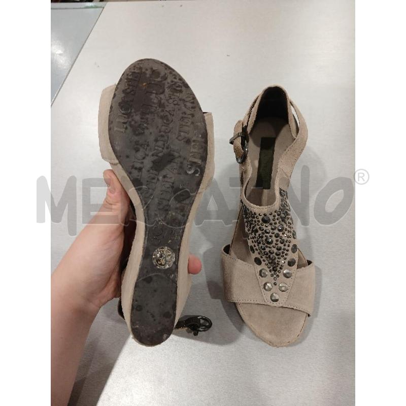 SANDALI DONNA LUCA STEFANI PELLE SCAMO TORTORA CON BORCHIETTE 100% PELLE TG 38 | Mercatino dell'Usato Salerno fratte 4