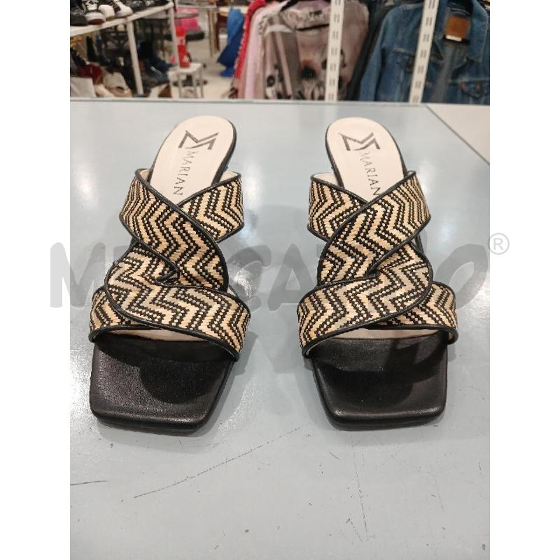 SANDALI DONNA MARIAN BASE NERA INTRECCIO PARTE SUP. RAFFIA BEIGE E NERA | Mercatino dell'Usato Salerno fratte 2