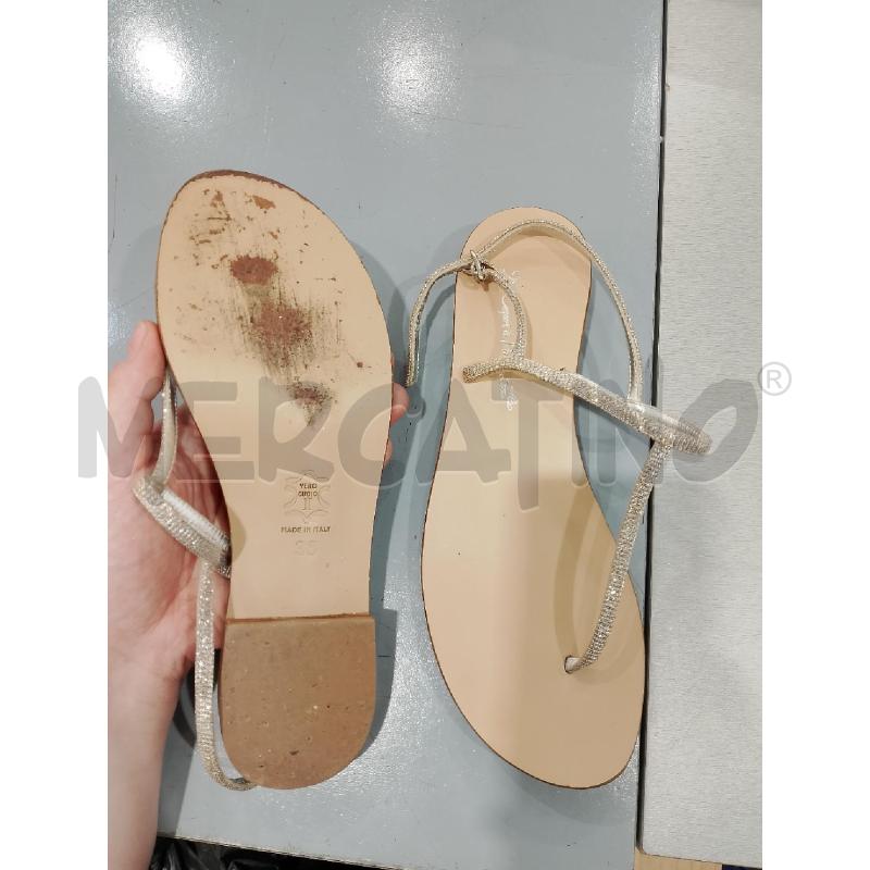 SANDALI INFRADITO DONNA DE CAPRI A PARIS CUOIO  | Mercatino dell'Usato Salerno fratte 4