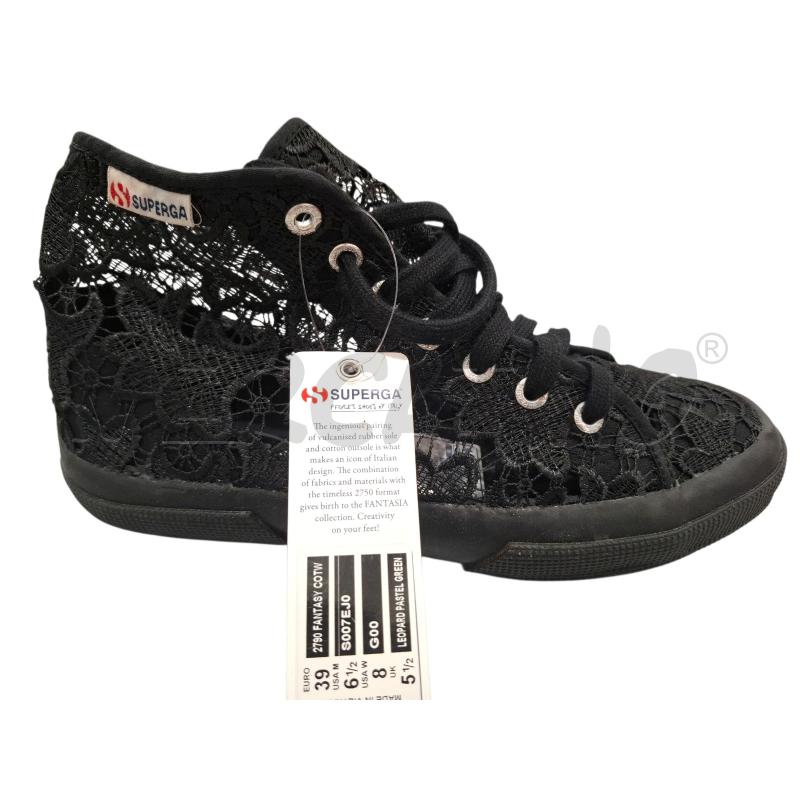 SCARPE DONNA SUPERGA PIZZO NERO TG 39 | Mercatino dell'Usato Salerno fratte 1