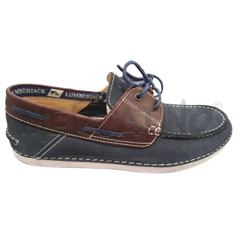 SCARPE UOMO LUMBERJACK BLU NAVY RICH. MARRONI N.43 | Mercatino dell'Usato Salerno fratte 1