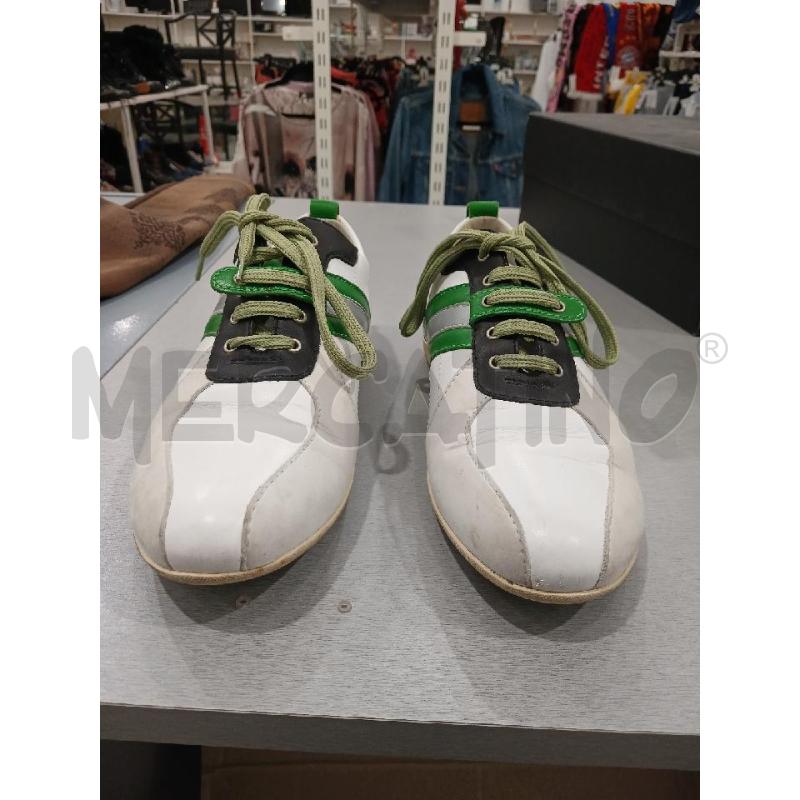 SCARPE UOMO ZEGNA BIANCHE RICH. VERDI MIS. 40.5/41 | Mercatino dell'Usato Salerno fratte 2
