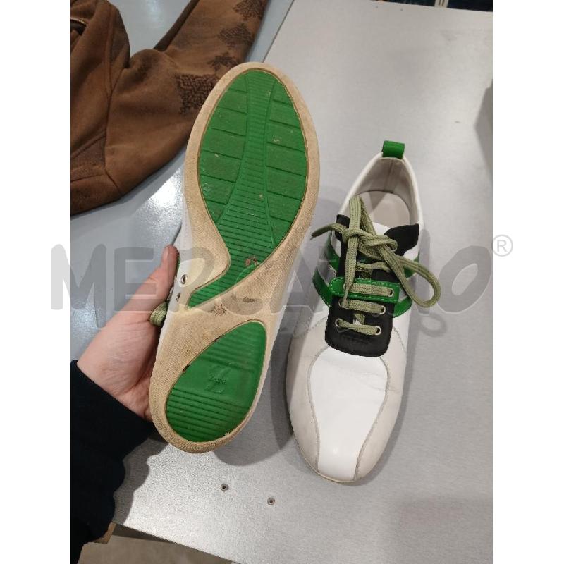 SCARPE UOMO ZEGNA BIANCHE RICH. VERDI MIS. 40.5/41 | Mercatino dell'Usato Salerno fratte 4
