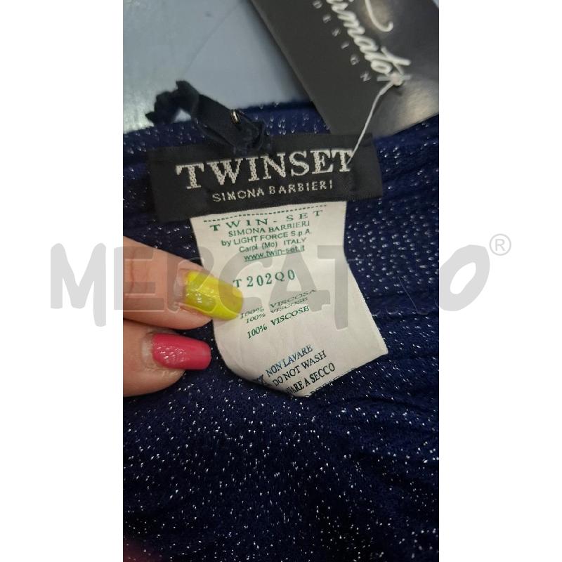 SCIARPA DONNA TWIN SET BLU BRILLANTINATA | Mercatino dell'Usato Salerno fratte 3