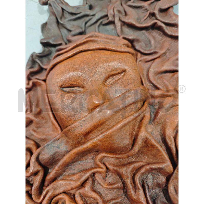 SCULTURA PARTE MASCHERA ETNICA PELLE  | Mercatino dell'Usato Salerno fratte 3
