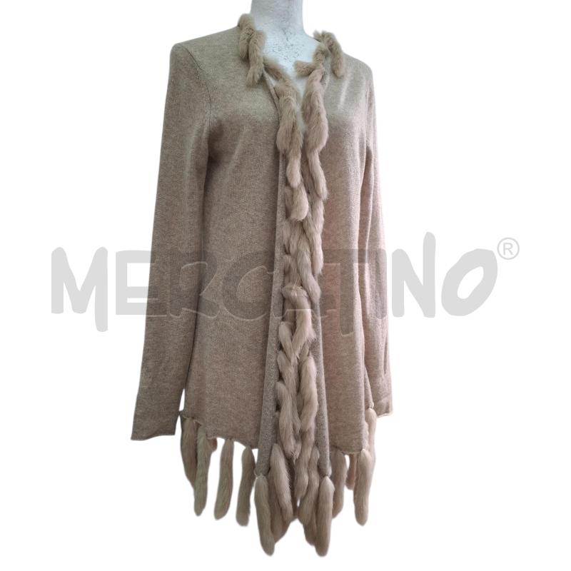 SMANICATO DONNA PRINCESS BEIGE CASHMERE E PELLICCIA CONIGLIO | Mercatino dell'Usato Salerno fratte 1