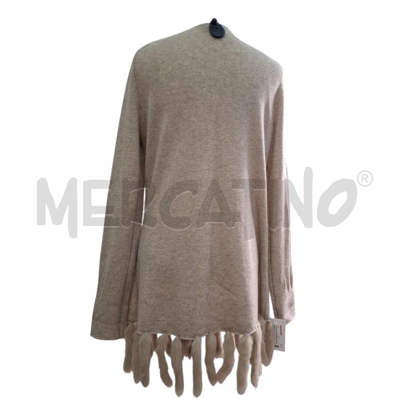 SMANICATO DONNA PRINCESS BEIGE CASHMERE E PELLICCIA CONIGLIO | Mercatino dell'Usato Salerno fratte 2