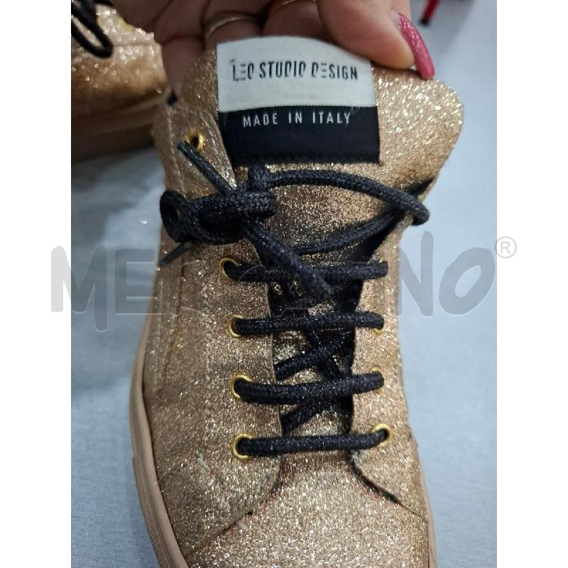 SNEAKERS DONNA LEO STUDIO DESIGN COLOR ORO BRILLANTINATE | Mercatino dell'Usato Salerno fratte 4