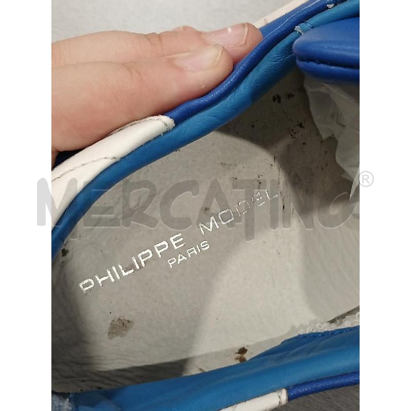 SNEAKERS UOMO PHILIPPE MODEL AZZURRE E BIANCHE N.40 | Mercatino dell'Usato Salerno fratte 4