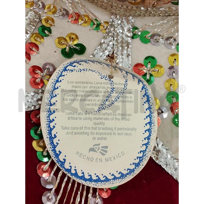 SOMBRERO MESSICANO LUNA HECHO EN MEXICO BORDEAUX CON CARTELLINO | Mercatino dell'Usato Salerno fratte 5