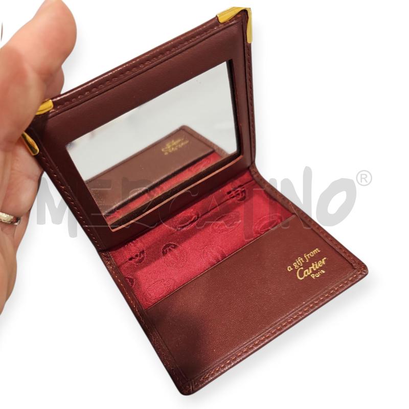 SPECCHIETTO CARTIER DA BORSETTA BORDEAUX | Mercatino dell'Usato Salerno fratte 2