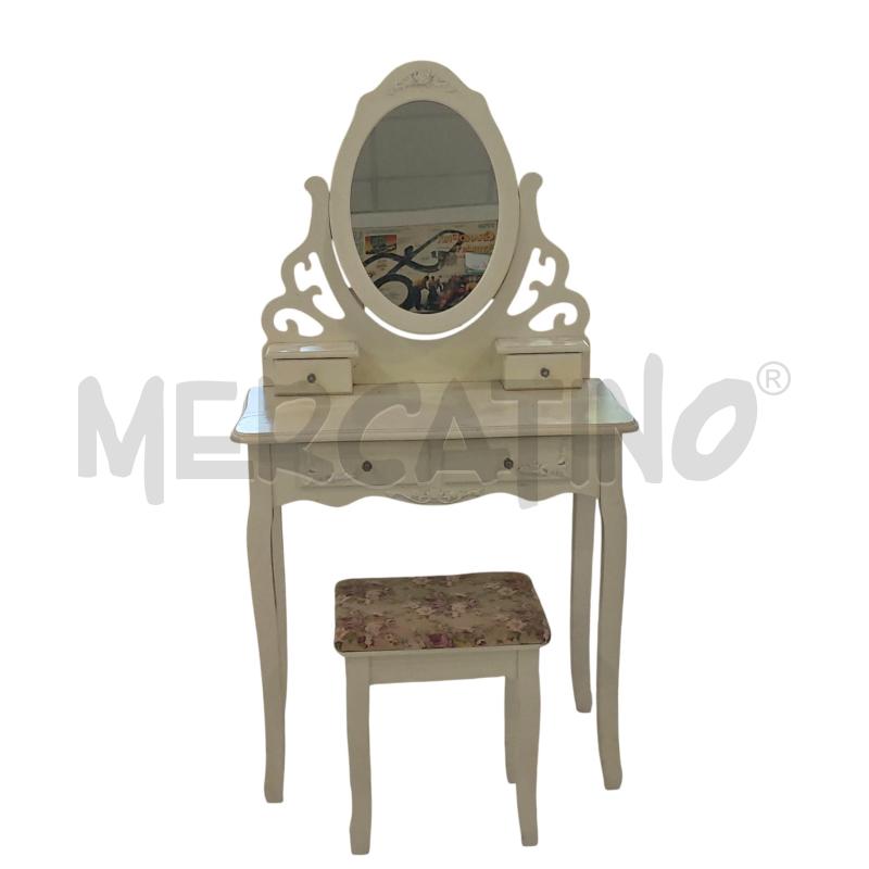 TAVOLINO DA TRUCCO BIANCO + SGABELLO | Mercatino dell'Usato Salerno fratte 1