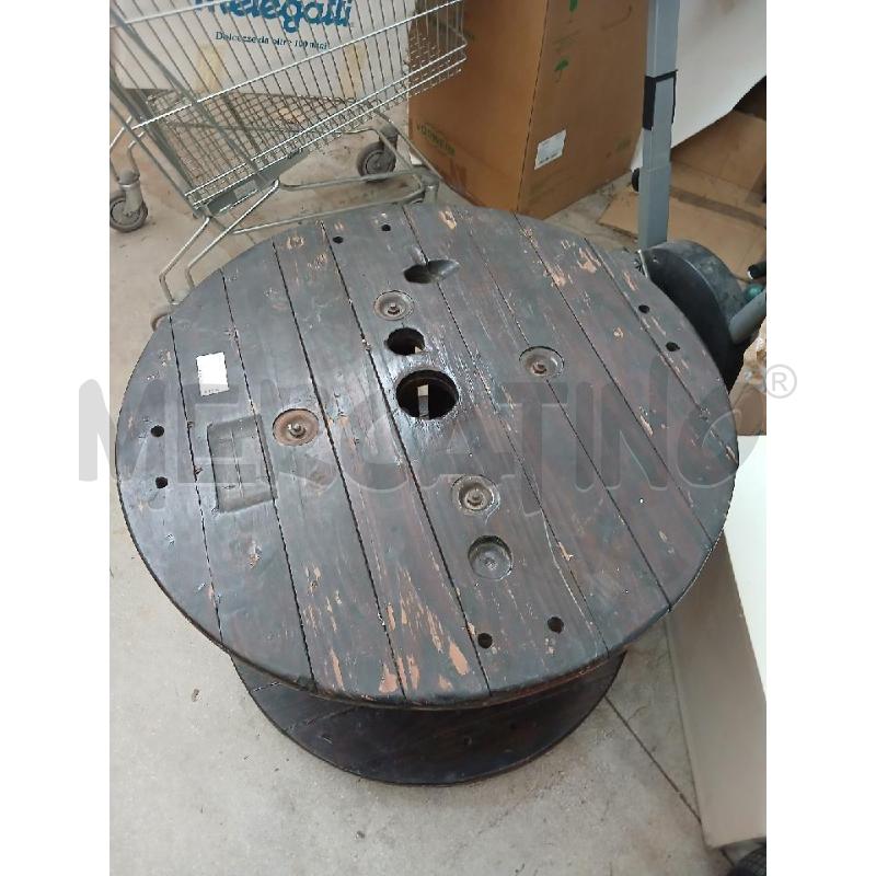 TAVOLO BOBINA STILE INDUSTRIAL LEGNO SCURO ROTONDO BASSO  | Mercatino dell'Usato Salerno fratte 2