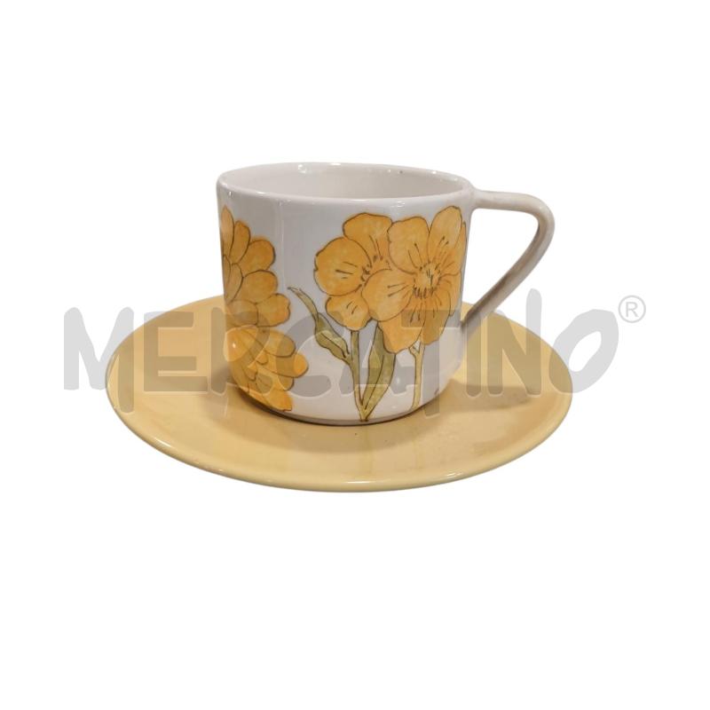 TAZZA ERNESTINE FIORI GIALLI CON PIATTO | Mercatino dell'Usato Salerno fratte 1