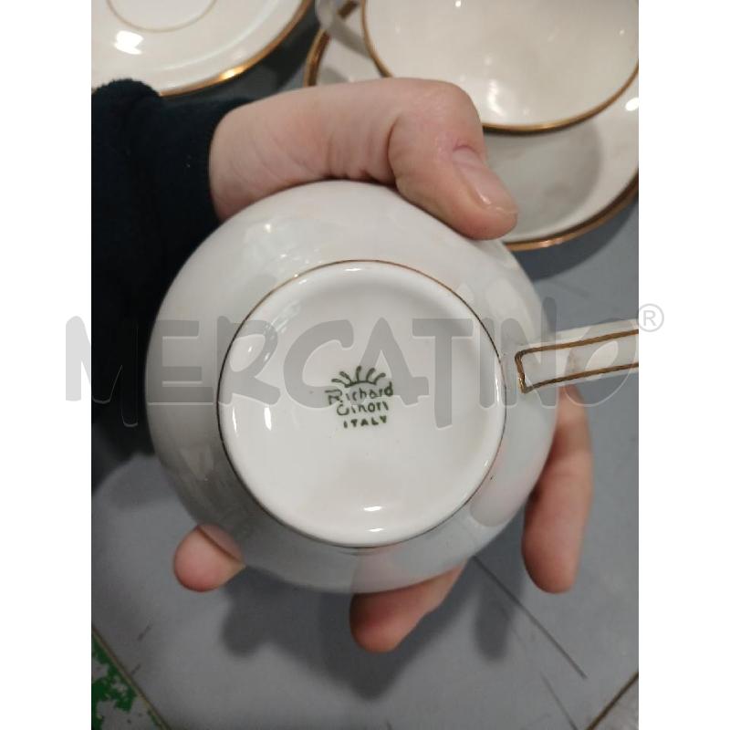 TAZZE THÈ 6 PX RICHARD GINORI BIANCHE BORDO ORO | Mercatino dell'Usato Salerno fratte 3