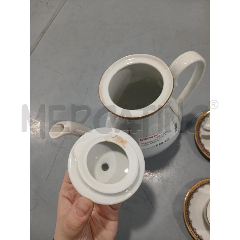 TAZZINE 6PX CON ACC BORDO ORO BLU | Mercatino dell'Usato Salerno fratte 3