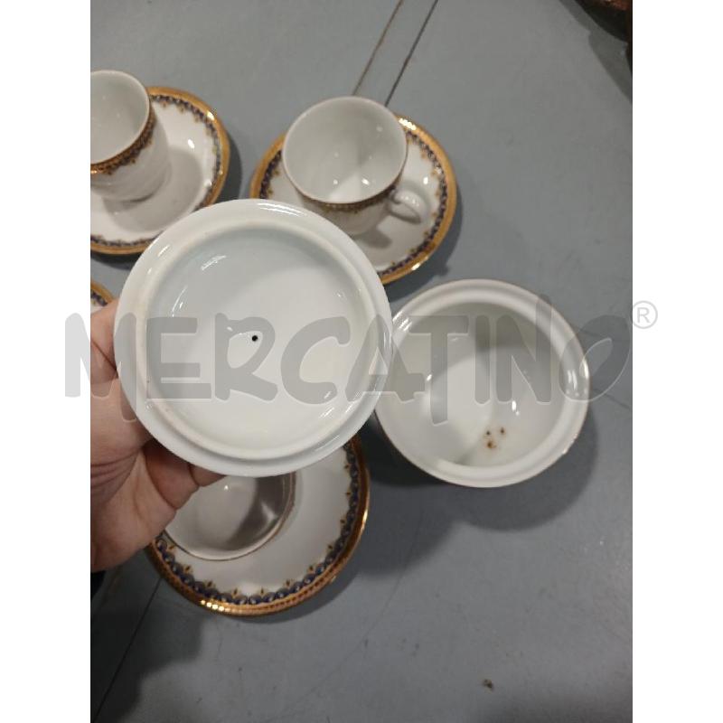 TAZZINE 6PX CON ACC BORDO ORO BLU | Mercatino dell'Usato Salerno fratte 4
