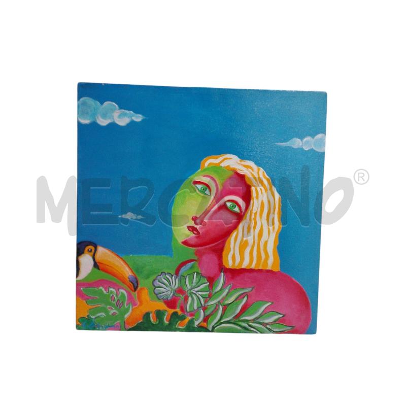 TELA DONNA ROSA/VERDE 40X40 | Mercatino dell'Usato Salerno fratte 1