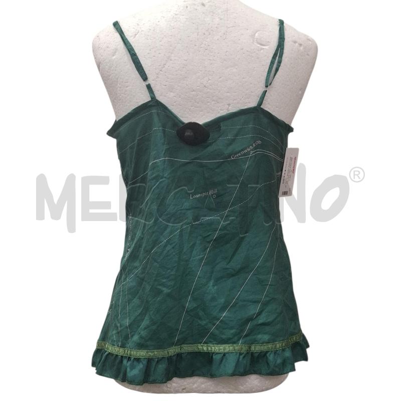 TOP CRISTINA GAVIOLI VINTAGE VERDE IN SETA | Mercatino dell'Usato Salerno fratte 2