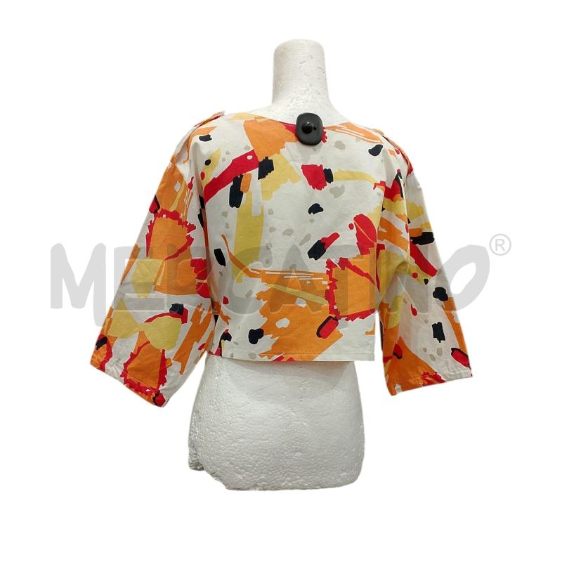 TOP ESPRIT CROP BIANCO FAN ARANCIO ROSSO NERO TG S | Mercatino dell'Usato Salerno fratte 2
