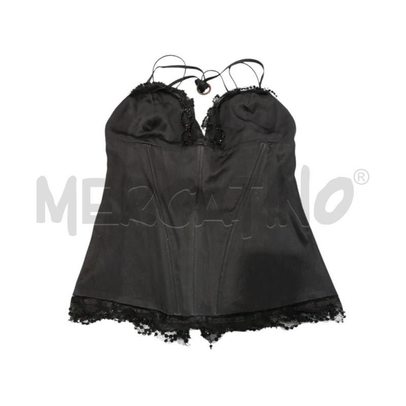 TOP JUST CAVALLI NERO IN SETA PAILLETTES APLLIC. DA RIV. TG.40 | Mercatino dell'Usato Salerno fratte 1
