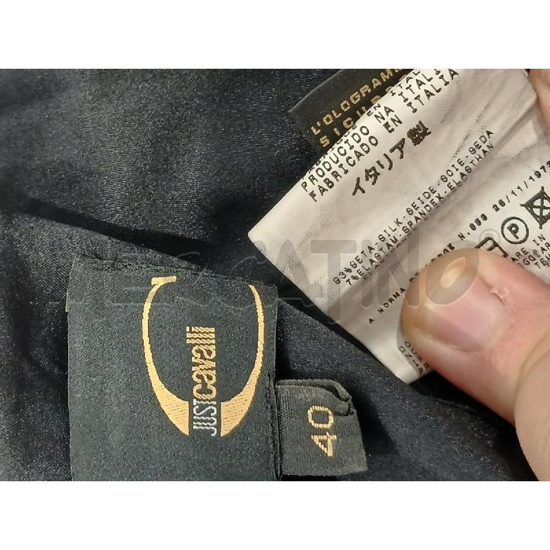 TOP JUST CAVALLI NERO IN SETA PAILLETTES APLLIC. DA RIV. TG.40 | Mercatino dell'Usato Salerno fratte 5