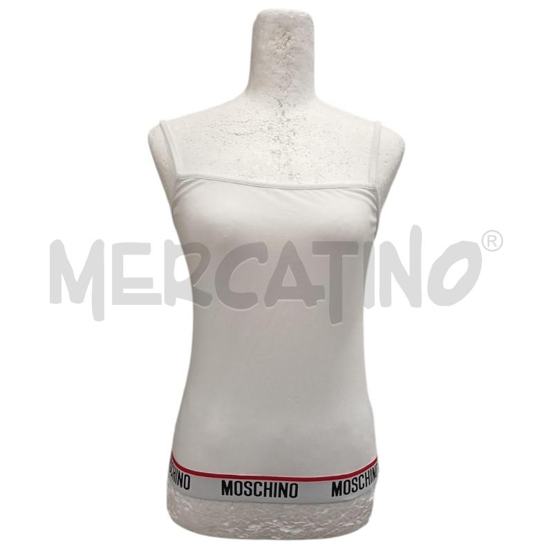 TOP MOSCHINO UNDERWEARBIANCO TG.M | Mercatino dell'Usato Salerno fratte 1