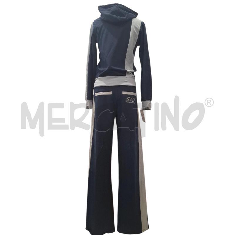 TUTA DONNA EA7 BLU NAVY BANDE LAT. GRIGIE COTONE | Mercatino dell'Usato Salerno fratte 2
