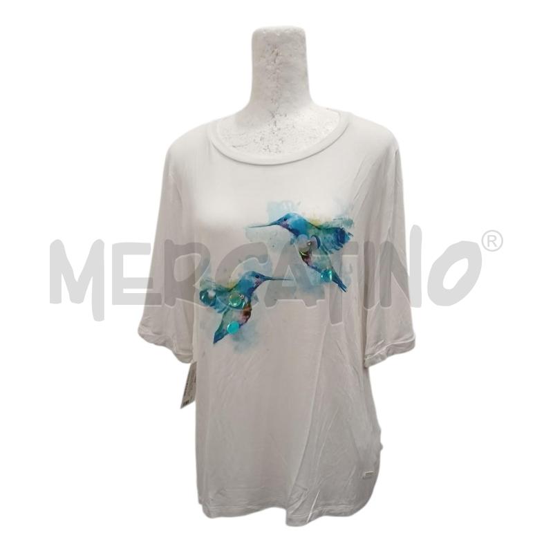T SHIRT DONNA CAFE'NOIR BIANCA FANT.UCCELLI  | Mercatino dell'Usato Salerno fratte 1