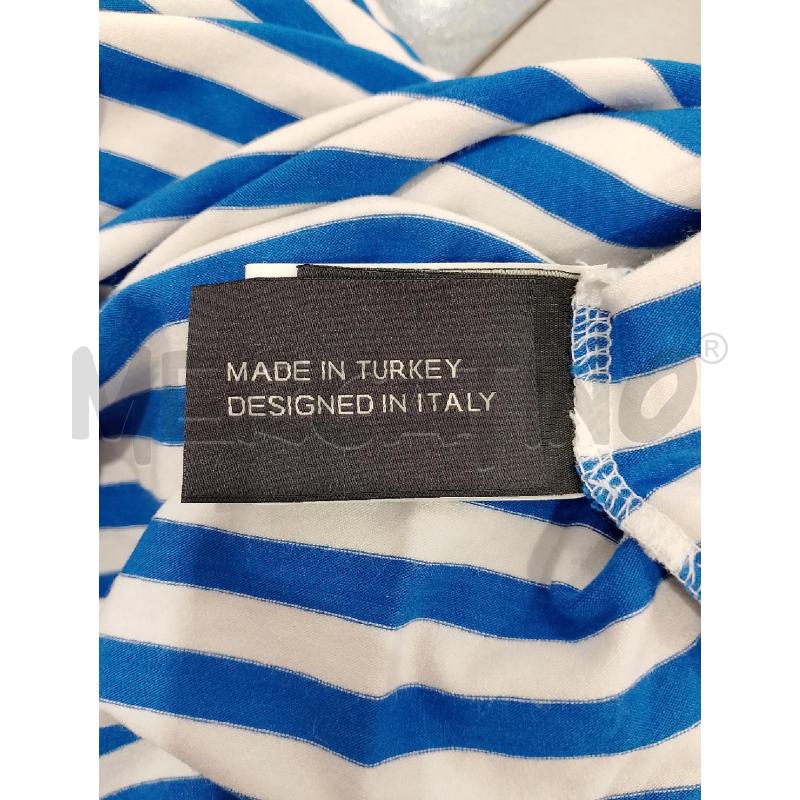 T SHIRT DONNA CAMOMILLA RIGHE BIANCHE E AZZURRE | Mercatino dell'Usato Salerno fratte 4