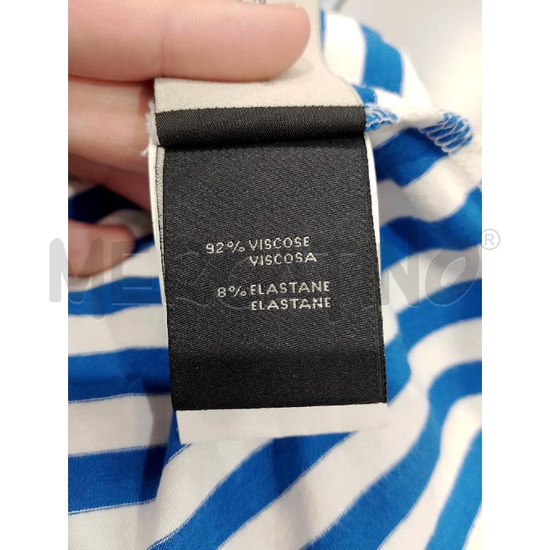 T SHIRT DONNA CAMOMILLA RIGHE BIANCHE E AZZURRE | Mercatino dell'Usato Salerno fratte 5
