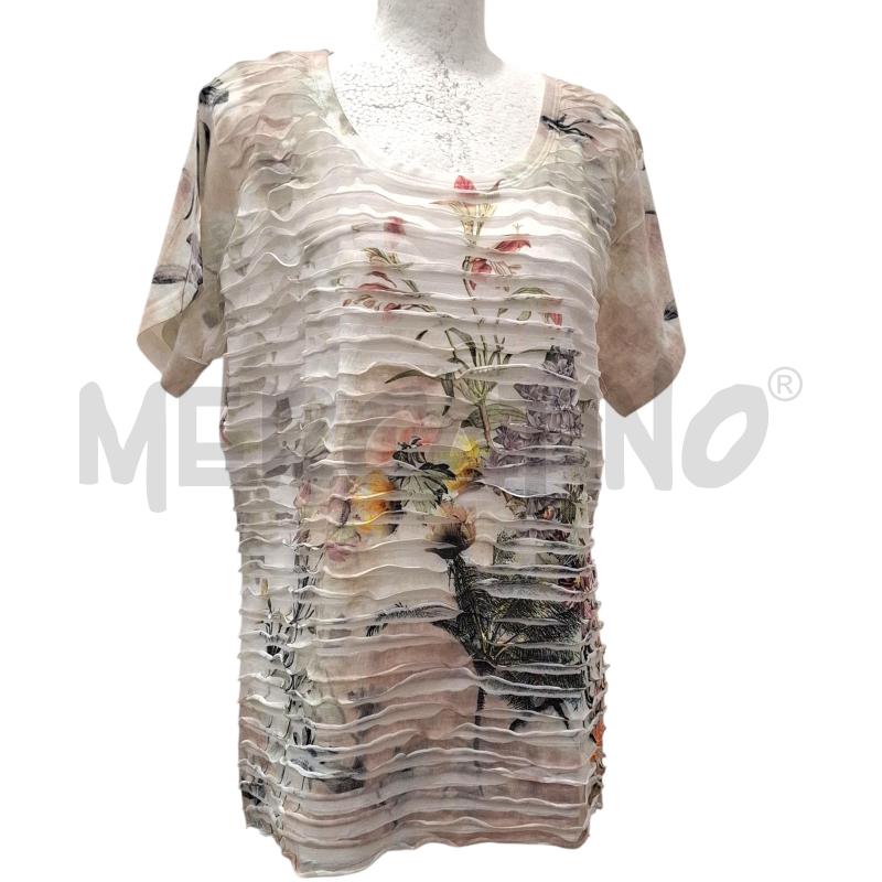 T SHIRT DONNA CHIARA ORO BIANCA FANT. FIORI | Mercatino dell'Usato Salerno fratte 1