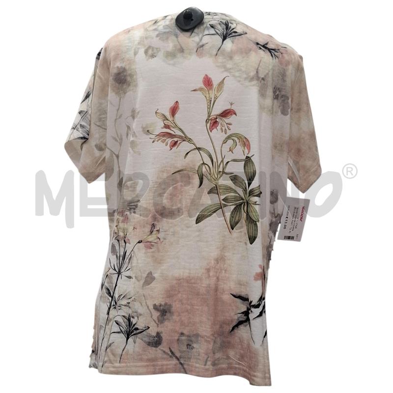 T SHIRT DONNA CHIARA ORO BIANCA FANT. FIORI | Mercatino dell'Usato Salerno fratte 2