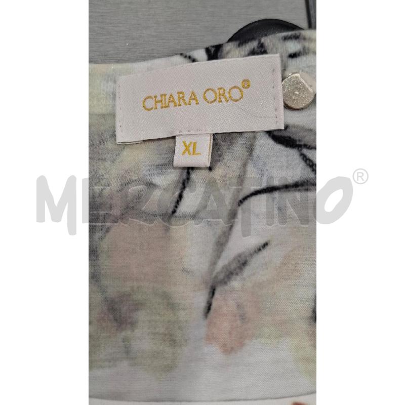 T SHIRT DONNA CHIARA ORO BIANCA FANT. FIORI | Mercatino dell'Usato Salerno fratte 3