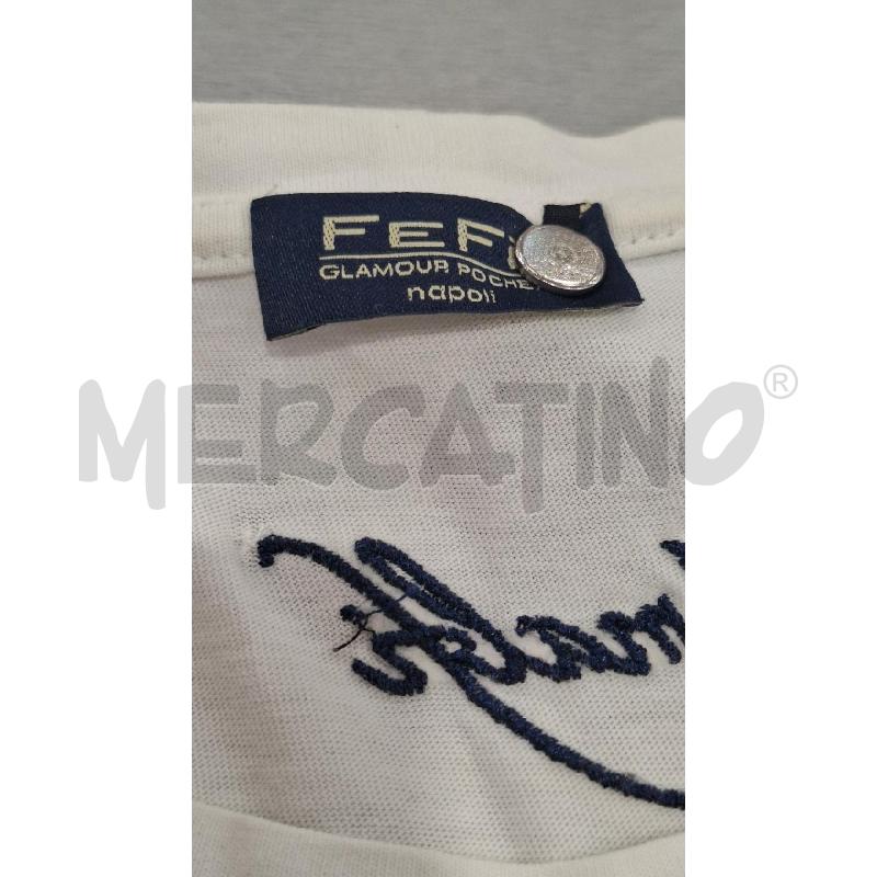 T SHIRT DONNA FEFE BIANCA CON STAMPA VISTA MARE AVANTI IN SETA | Mercatino dell'Usato Salerno fratte 3