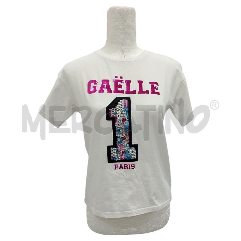 T SHIRT DONNA GAELLE BIANCA SCRITTA FUCSIA | Mercatino dell'Usato Salerno fratte 1