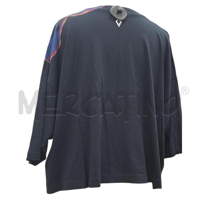 T SHIRT DONNA MARCELO BURLON NERA FIORE DIS | Mercatino dell'Usato Salerno fratte 2