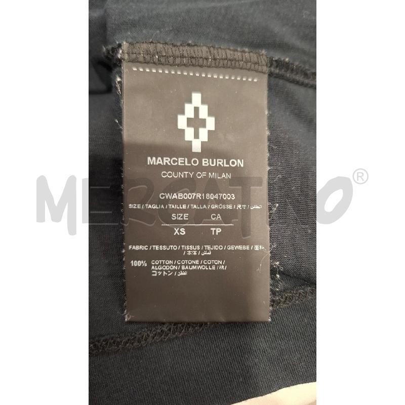 T SHIRT DONNA MARCELO BURLON NERA FIORE DIS | Mercatino dell'Usato Salerno fratte 4