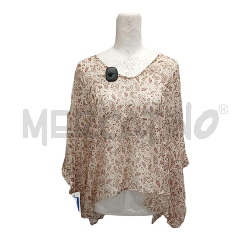 T SHIRT DONNA MERCI BEIGE FANT ROSSA MISTO SETA | Mercatino dell'Usato Salerno fratte 1