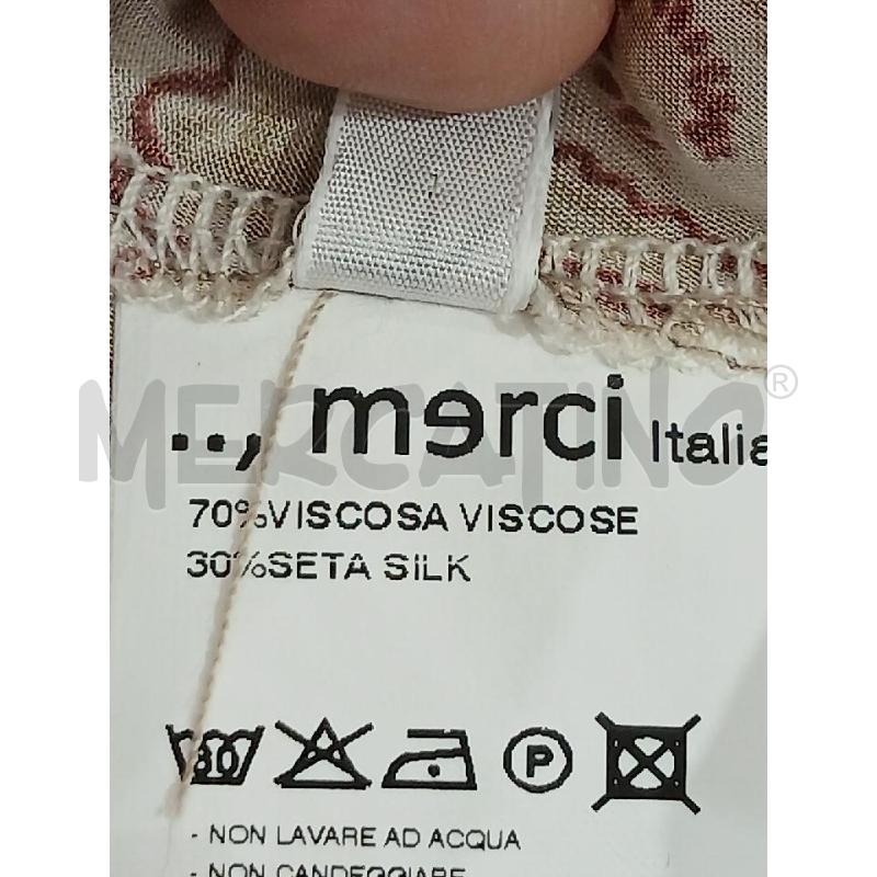 T SHIRT DONNA MERCI BEIGE FANT ROSSA MISTO SETA | Mercatino dell'Usato Salerno fratte 4
