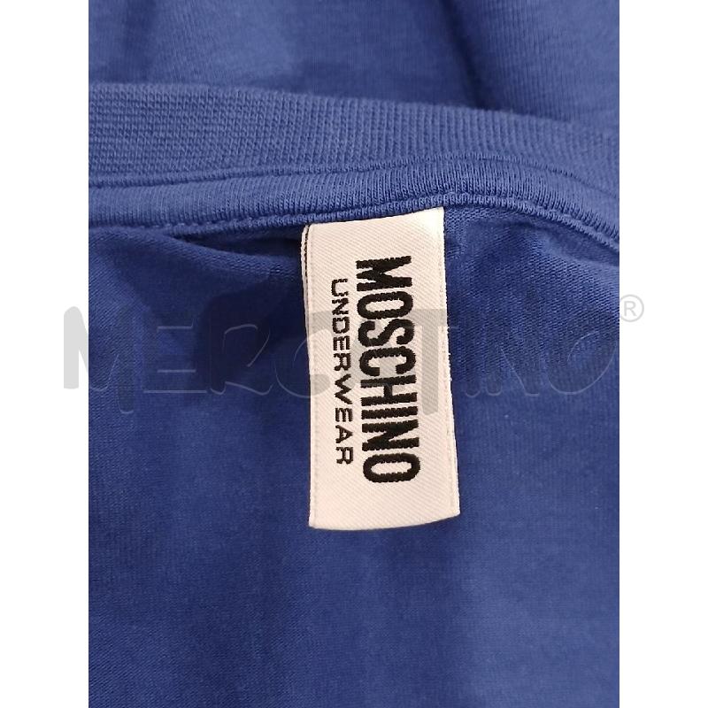 T SHIRT DONNA MOSCHINO UNDERWEAR BLU CUORICINO ROSSO | Mercatino dell'Usato Salerno fratte 3