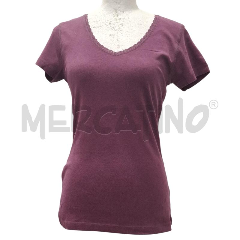 T SHIRT DONNA ZERO VIOLA SCOLLO A V | Mercatino dell'Usato Salerno fratte 1