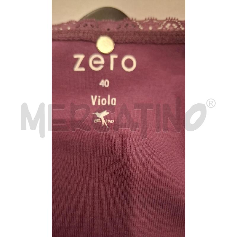 T SHIRT DONNA ZERO VIOLA SCOLLO A V | Mercatino dell'Usato Salerno fratte 3