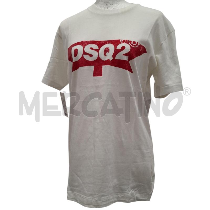T SHIRT UOMO DSQUARED2 SCRITTA ROSSA | Mercatino dell'Usato Salerno fratte 1