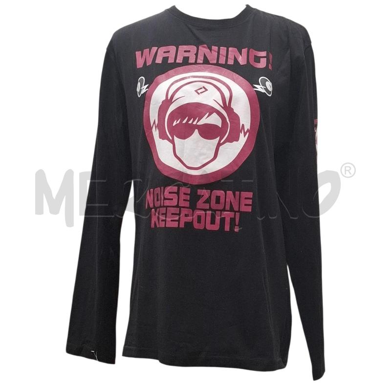 T SHIRT UOMO NEW MENTALITY NERA VOLTO SCRITTA WARNING | Mercatino dell'Usato Salerno fratte 1