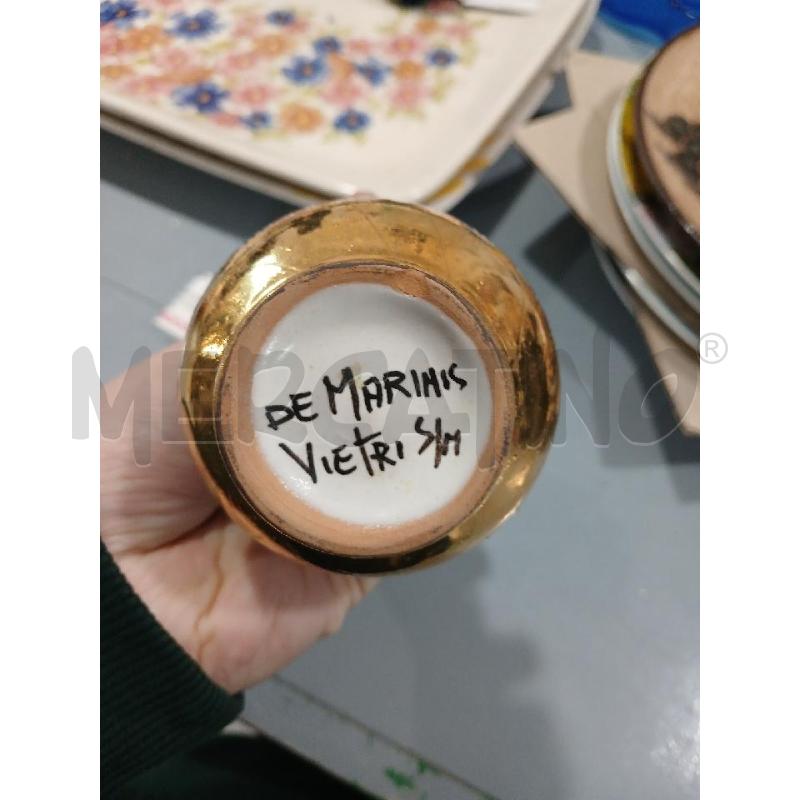 VASETTO DE MARINIS VIETRI DECORO GEOMETRICO DORATO | Mercatino dell'Usato Salerno fratte 2