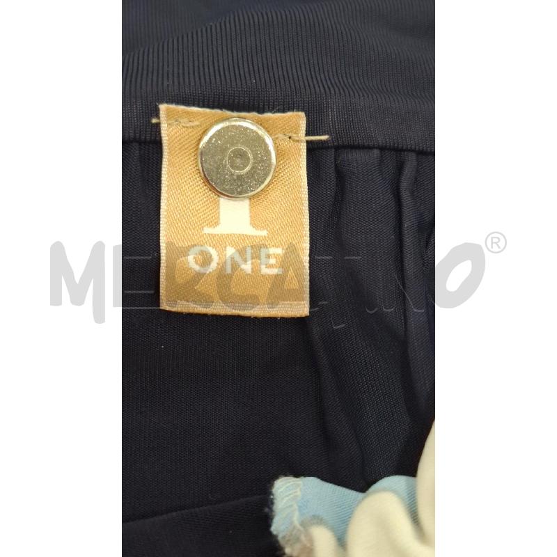 VESTITO DONNA 1 ONE BLU NAVY FANT BEIGE FIORI | Mercatino dell'Usato Salerno fratte 3